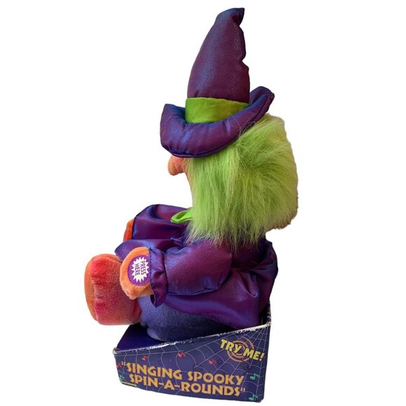 Vtg Dan Dee Halloween Singing Spooky Witch Dizzy Head Animated Plush 13” Spin - Picture 4 of 5